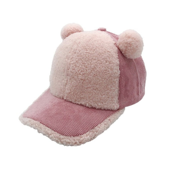 Fashion Baby Baseball Cap Newborn Velvet Hat Fashionable Kids Hats Children Accessories Winter Warm Baby Hat 2-5Y