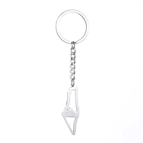Israel Palestine Map Flag Drip Oil Stainless Steel Keychain Fashion Men's and Women's Stainless Steel Keys