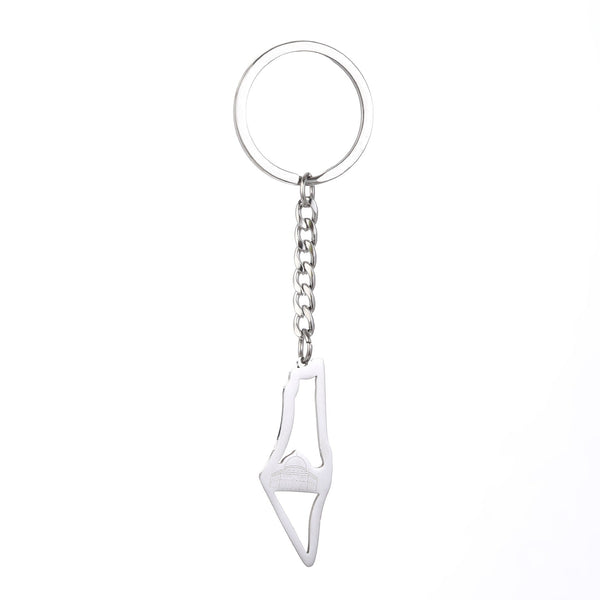 Israel Palestine Map Flag Drip Oil Stainless Steel Keychain Fashion Men's and Women's Stainless Steel Keys