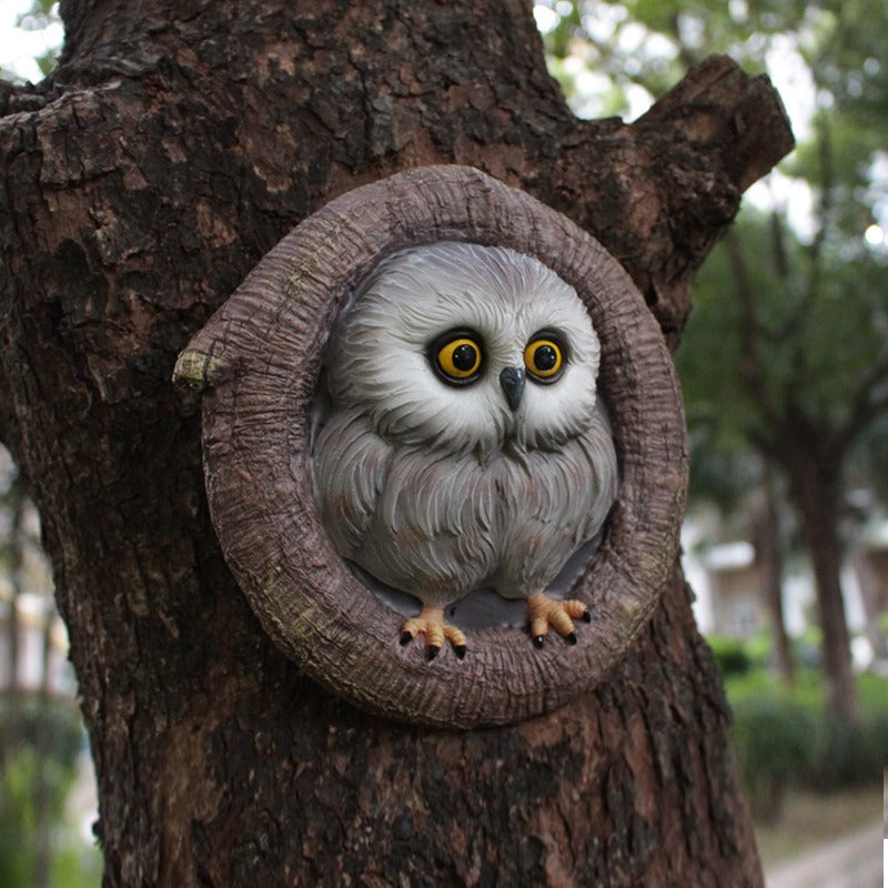 Owl pendant resin outdoor garden simulation animal tree hanging