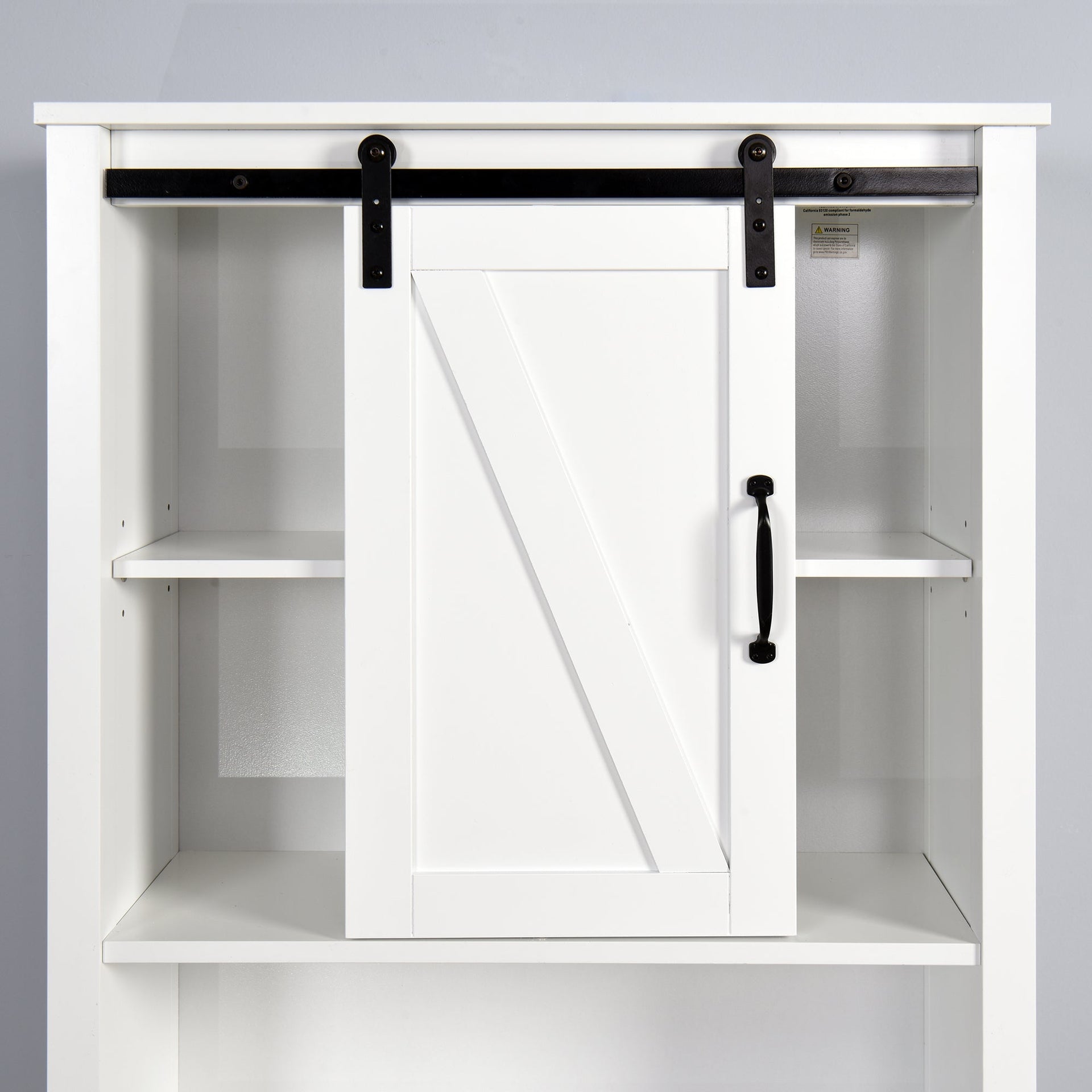 Over-the-Toilet Storage Cabinet, Space-Saving Bathroom Cabinet, with Adjustable Shelves and A Barn Door 27.16 x 9.06 x 67 inch V.I.P Digital Presence
