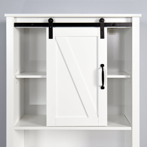Over-the-Toilet Storage Cabinet, Space-Saving Bathroom Cabinet, with Adjustable Shelves and A Barn Door 27.16 x 9.06 x 67 inch V.I.P Digital Presence