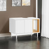Bathroom sink cabinet, with cat trash can shell, hidden garbage pet bathroom, with partition, wooden cabinet furniture, white