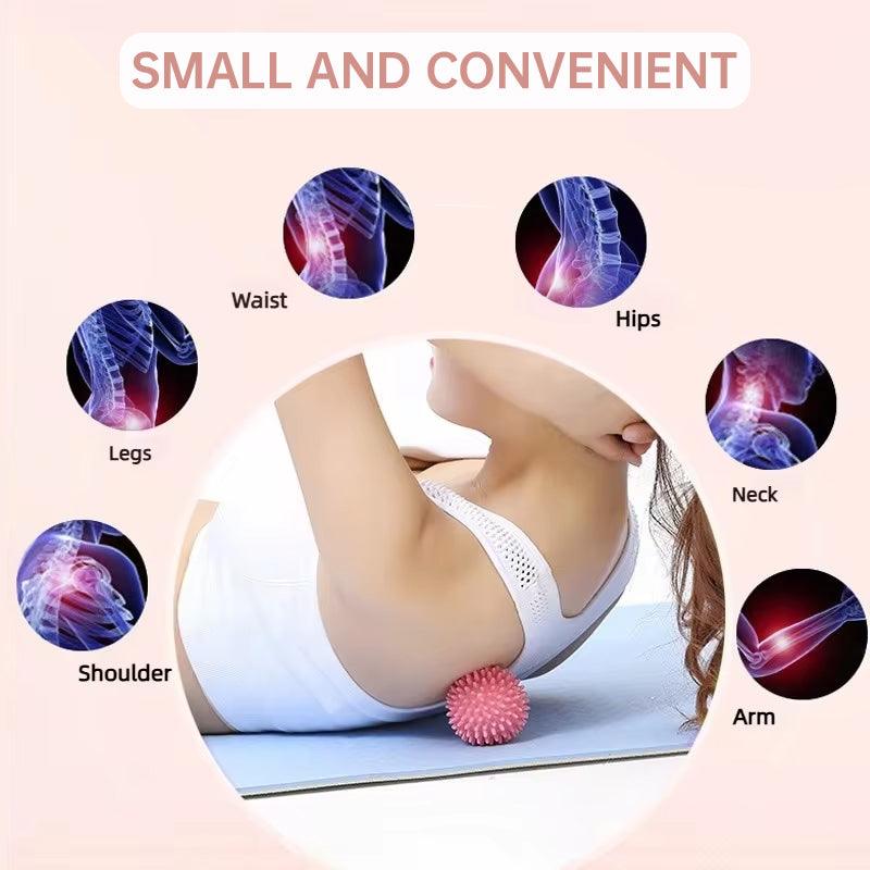 Durable sport massage ball. Spiky design for myofascial release, deep - tissue work, trigger points, muscle recovery & pain reli