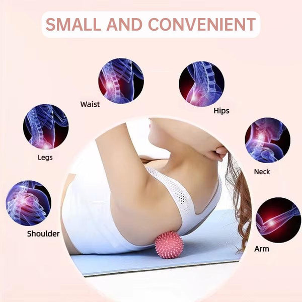 Durable sport massage ball. Spiky design for myofascial release, deep - tissue work, trigger points, muscle recovery & pain reli