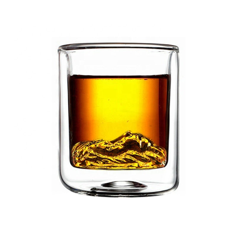 Thickened high borosilicate glass mug, creative insulation double-layer cup, coffee cup, lion head cocktail cup
