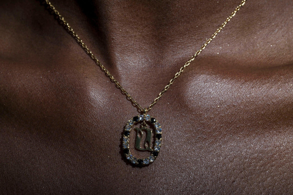 Armenian Alphabet Initial Necklace – Gold-Plated with Zircon