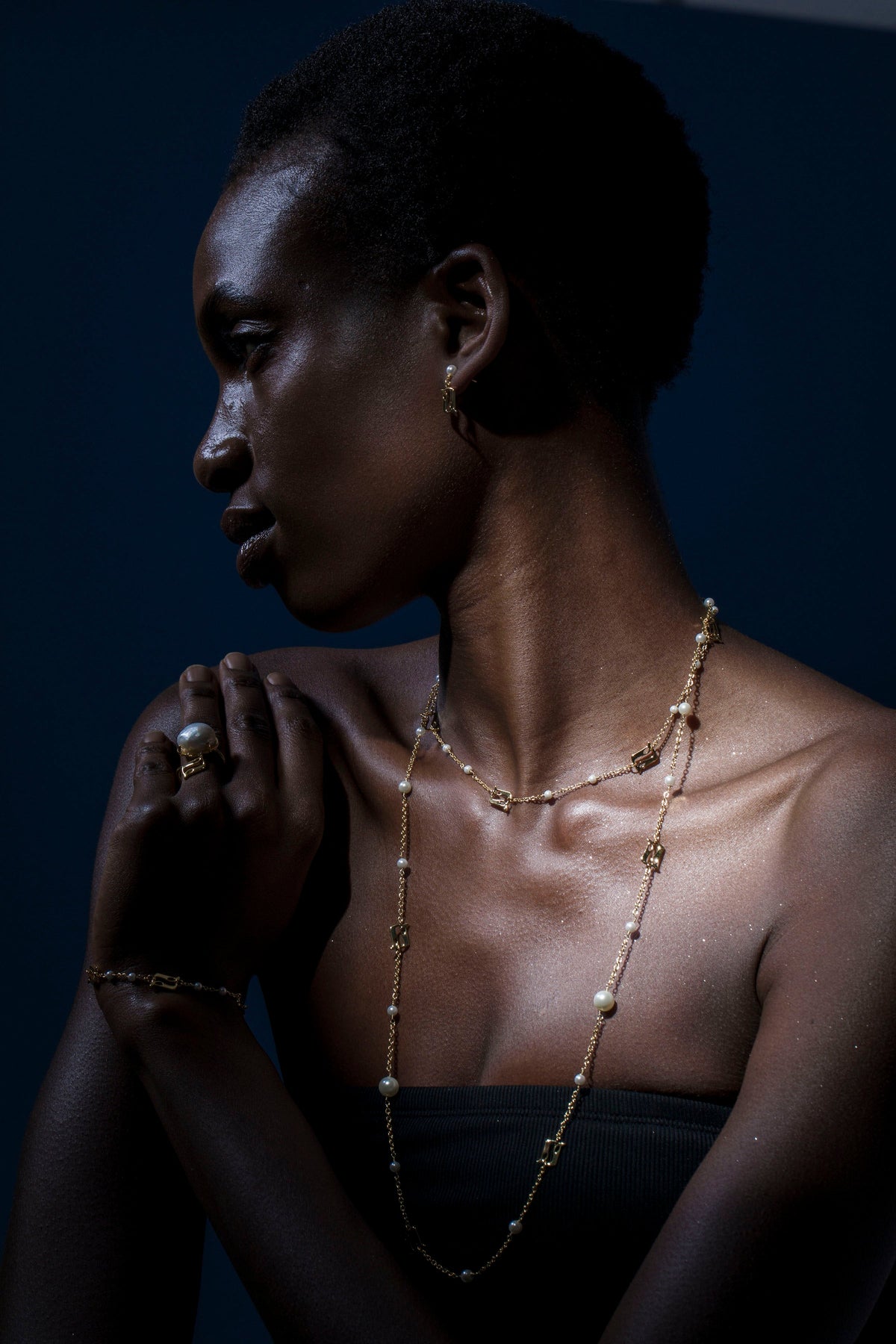 Beginning Pearl Logo Long Necklace