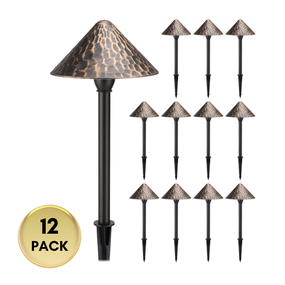 ALP49 4- and 12-Pack 3W 3000K Warm White Integrated LED Low Voltage Cast Aluminum Landscape Pathway Lights Package, Driveway Walkway Light