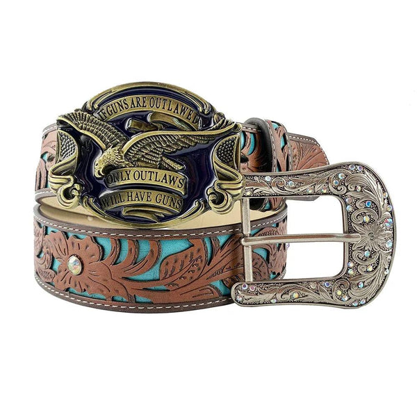 TOPACC Western Turquoise Belts - Eagle Belt Buckle - Gifts for You 'n Me