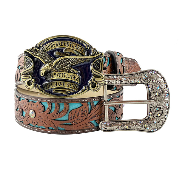 TOPACC Western Turquoise Belts - Eagle Belt Buckle