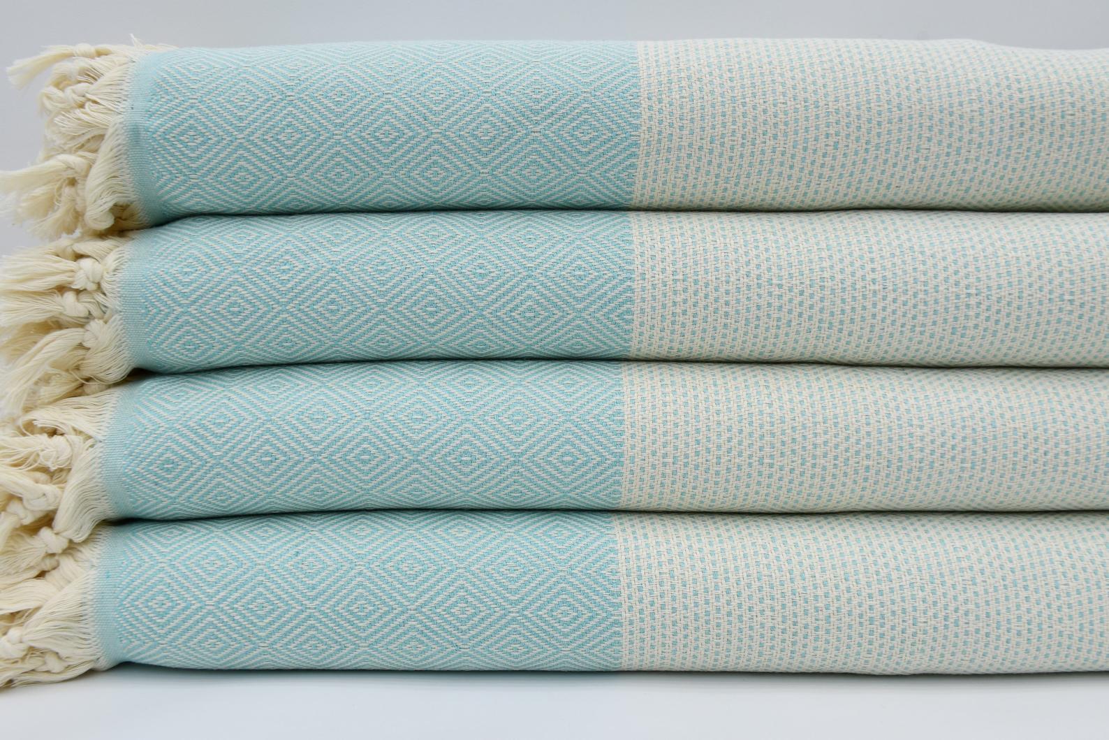 Dotty Diamond Turquoise Turkish Towel