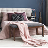 Upholstered Entryway Bench Footstool with Wood Legs