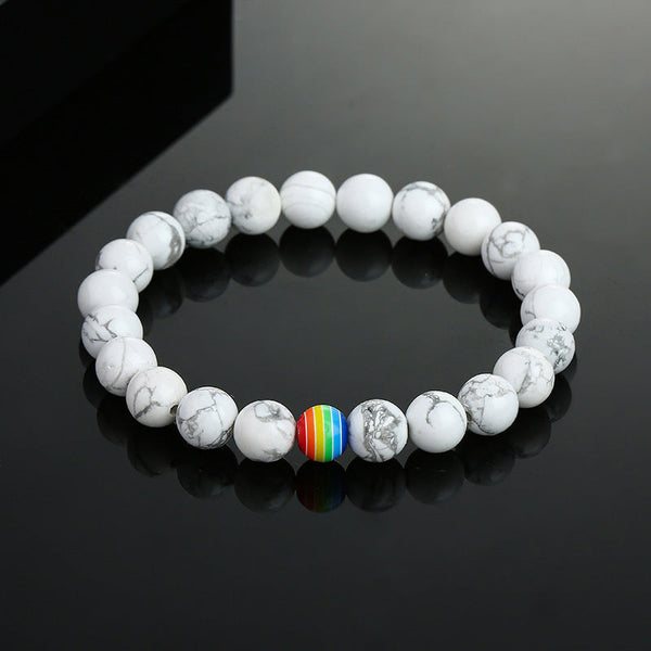 2Pcs/set White Black Couple Magnetic Bracelets Natural Stone Matching Bracelet Magnetic Beaded Bracelets Set Attraction Friendship Relationship Wish Bracelet Gift For Women Men Him Her Best Friends