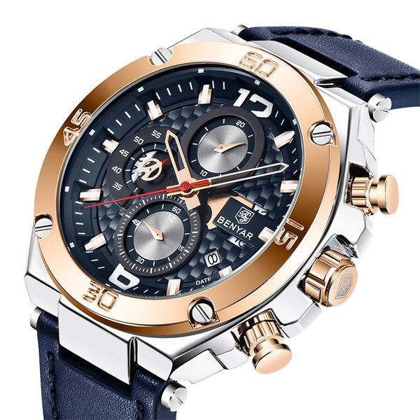 Luxury Sport Mens Watches Quartz Stylish Wrist Watch For Men Chronograph Waterproof and Scratch Resistant