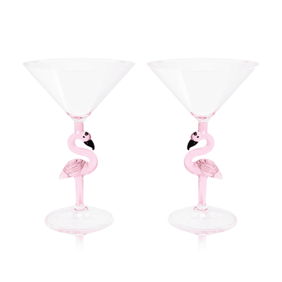 3D Flamingo Martini Glass