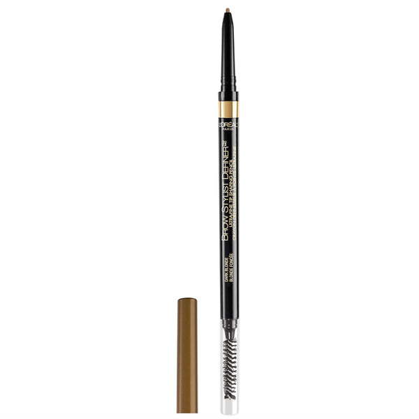 2-PACK L'Oreal Paris Makeup Brow Definer Waterproof Eyebrow Pencil, Ultra-Fine Mechanical Pencil, Draws Tiny Brow Hairs and Fills in Sparse Areas and Gaps, , 0.003 Ounce