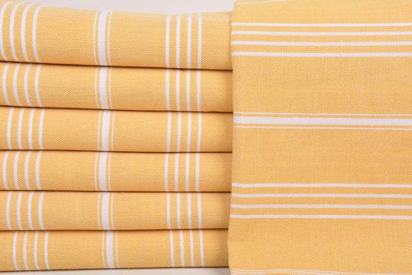 Mustard Monaco Turkish Towel – Lightweight Quick Dry Beach & Bath Towel, Luxury Turkish Cotton Spa Towel, Travel & Pool Towel
