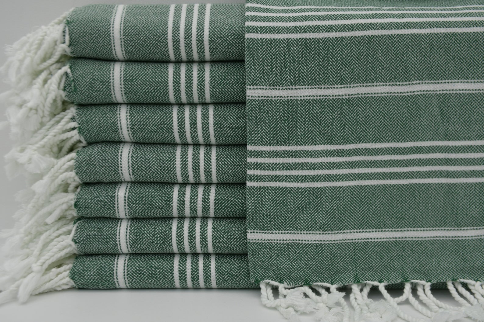 Dark Green Monaco Turkish Towel – Lightweight Quick Dry Beach & Bath Towel, Luxury Turkish Cotton Spa Towel, Travel & Pool Towel
