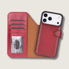 Leather iPhone 18 Pro Max Wallet Case – Red - Austin - iPhone 17 Pro Max