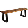 Solid Acacia Wood Patio Bench Dining Bench Seating Chair - Natural