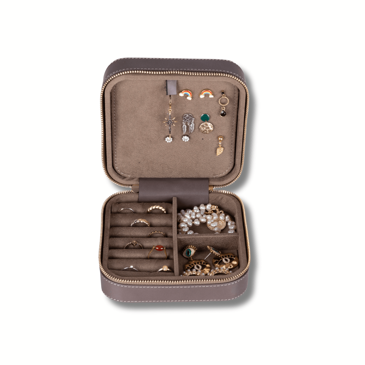 Luxury Travel Jewelry Box – Gray - Palermo