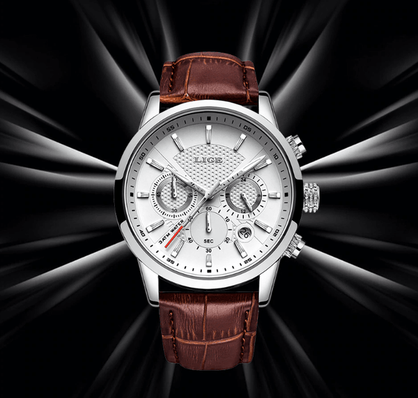 Men's  Waterproof Watch With Chronometers Day View Sport Analog Watches Excellent Look Perfect Gift For Him