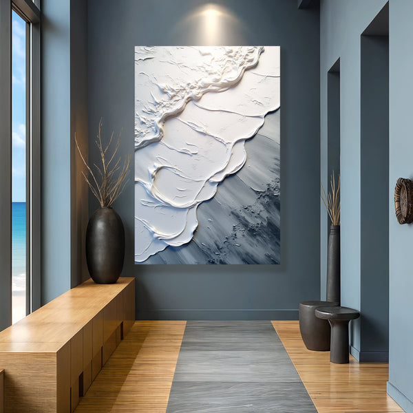 Abstract Minimalist Wave Impasto Wall Art II Tailored Canvases