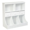 Freestanding Combo Cubby Bin Storage Organizer Unit W/3 Baskets-White