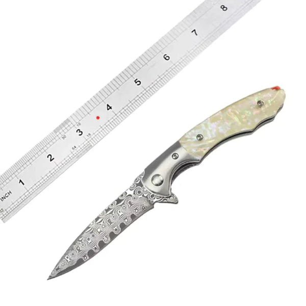 Pearl Japanese VG10 Pocket Knife with Clip & Mother of Pearl Handle - Gifts for You 'n Me