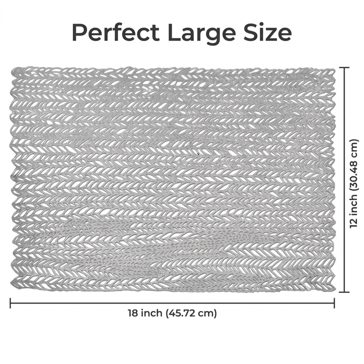 PVC Placemats - Silver Set of 6 | Heat Resistant Non Slip Table Mats for Dining