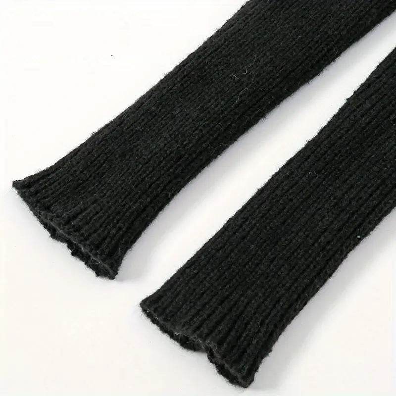 Bohemian Braided Crochet Sweater Scarf with Sleeves for Women