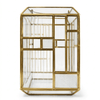 Gold Candle Holder - Modern Glass Metal Lantern for Pillar Candles Indoor & Outdoor Decor