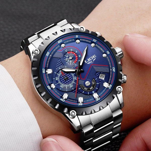 Business Elegant Men's  Watch With Chronometers Day View  Fluorescent Hands Excellent Look Unique Design Perfect Gift For Your Man