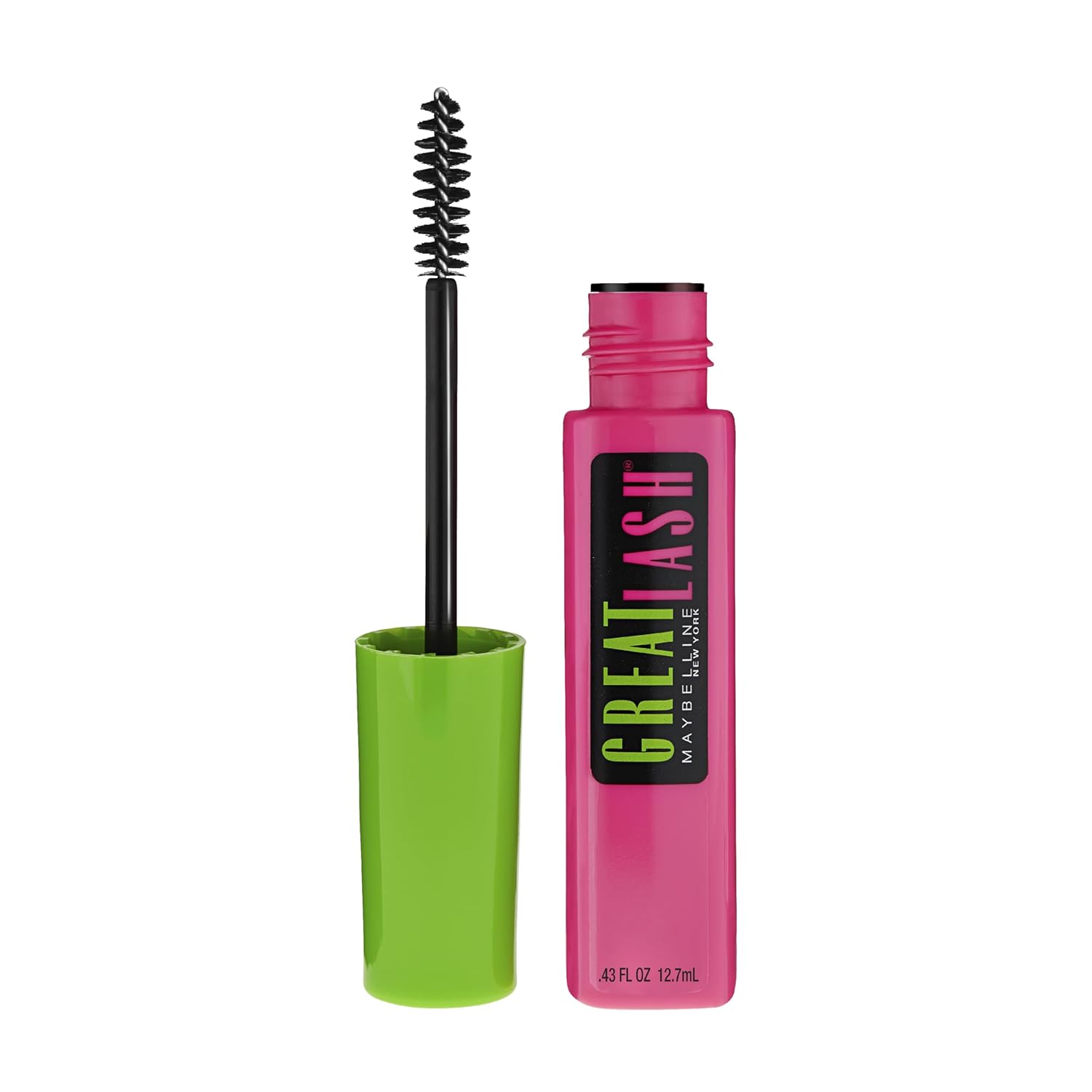 2-PACK Maybelline Great Lash Washable Mascara Makeup, Volumizing Lash-Doubling Formula That Conditions As It Thickens, Very Black