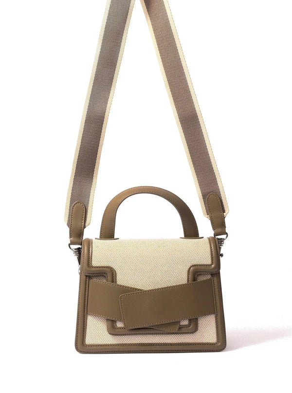 Evelyn Bag in Canvas and Genuine Leather, Gray - Gifts for You 'n Me