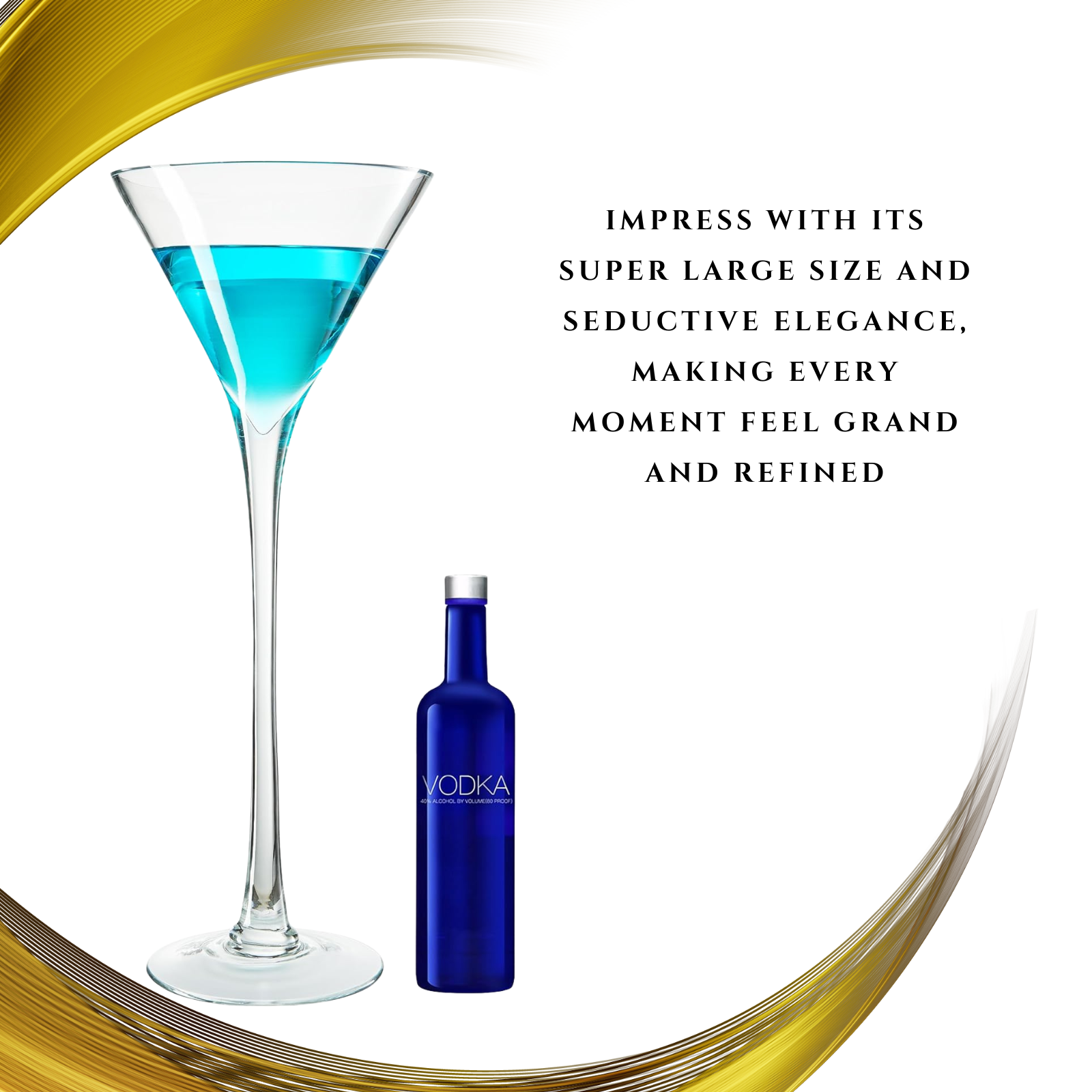 Worlds Largest Giant Martini Glass - Huge 20 Inches, 54 OZ, Mega Glass, Huge Stemware, Clear Decorative Hand Blown Glassware, Large Novelty Stemware/Cocktail Novelty, Oversized XL Goblet