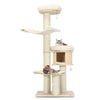 4-Layer 68.5-Inch Wooden Cat Tree Condo Activity Tower with Sisal Posts-Natural - Natural
