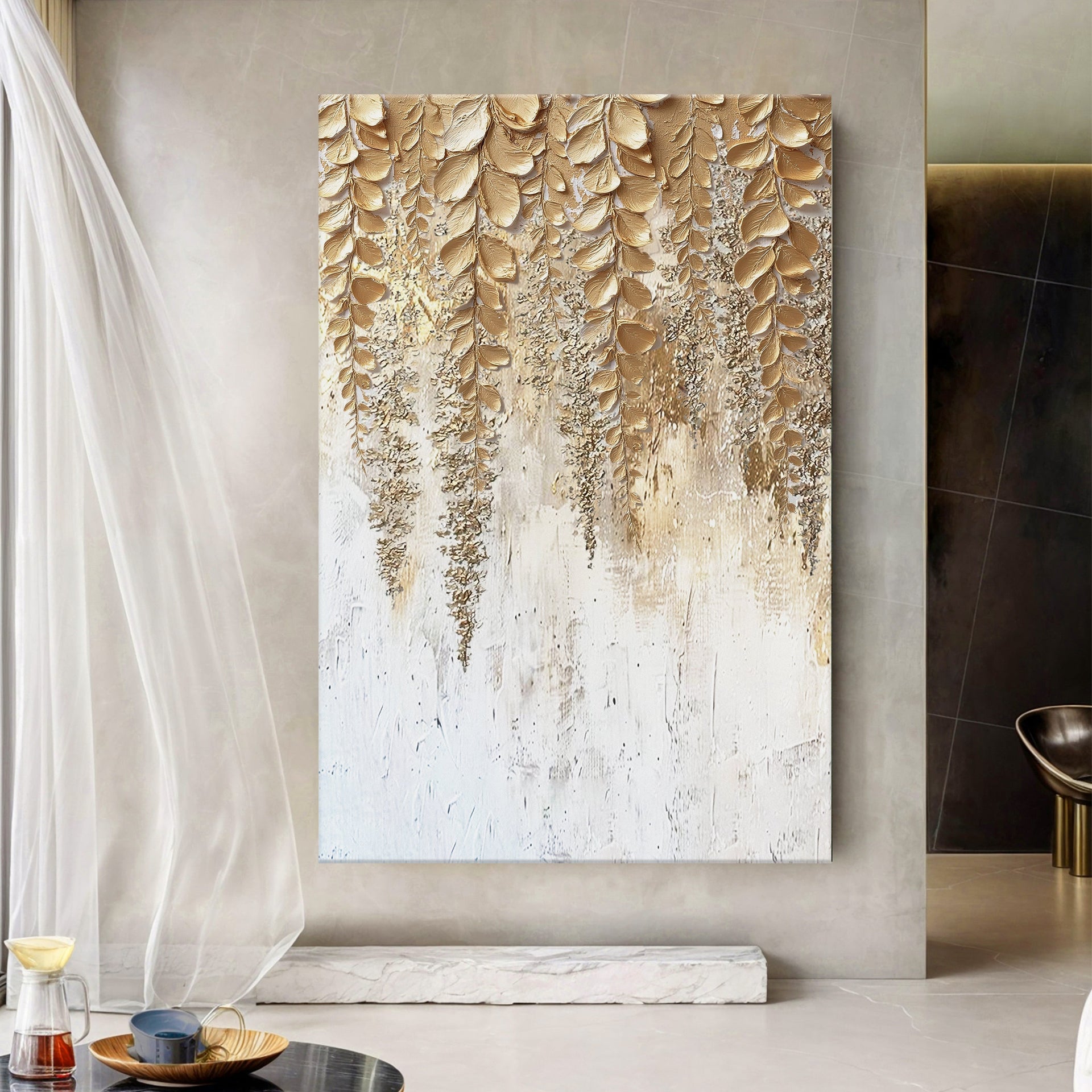Golden Wisteria Wall Art Tailored Canvases
