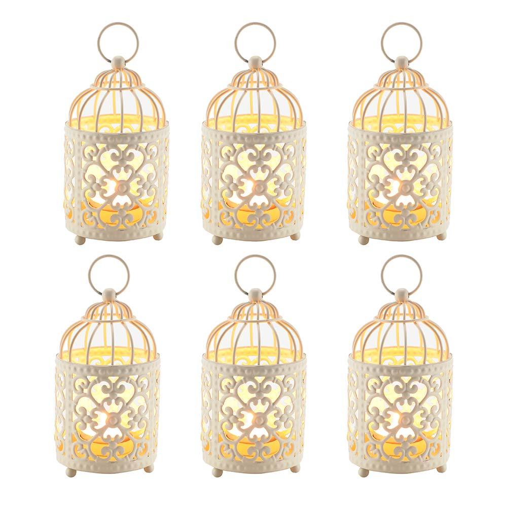 6 Pack Small Metal Candle Lanterns