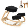 Ergonomic Kneeling Chair Rocking Office Desk Stool Upright Posture-Black - Black