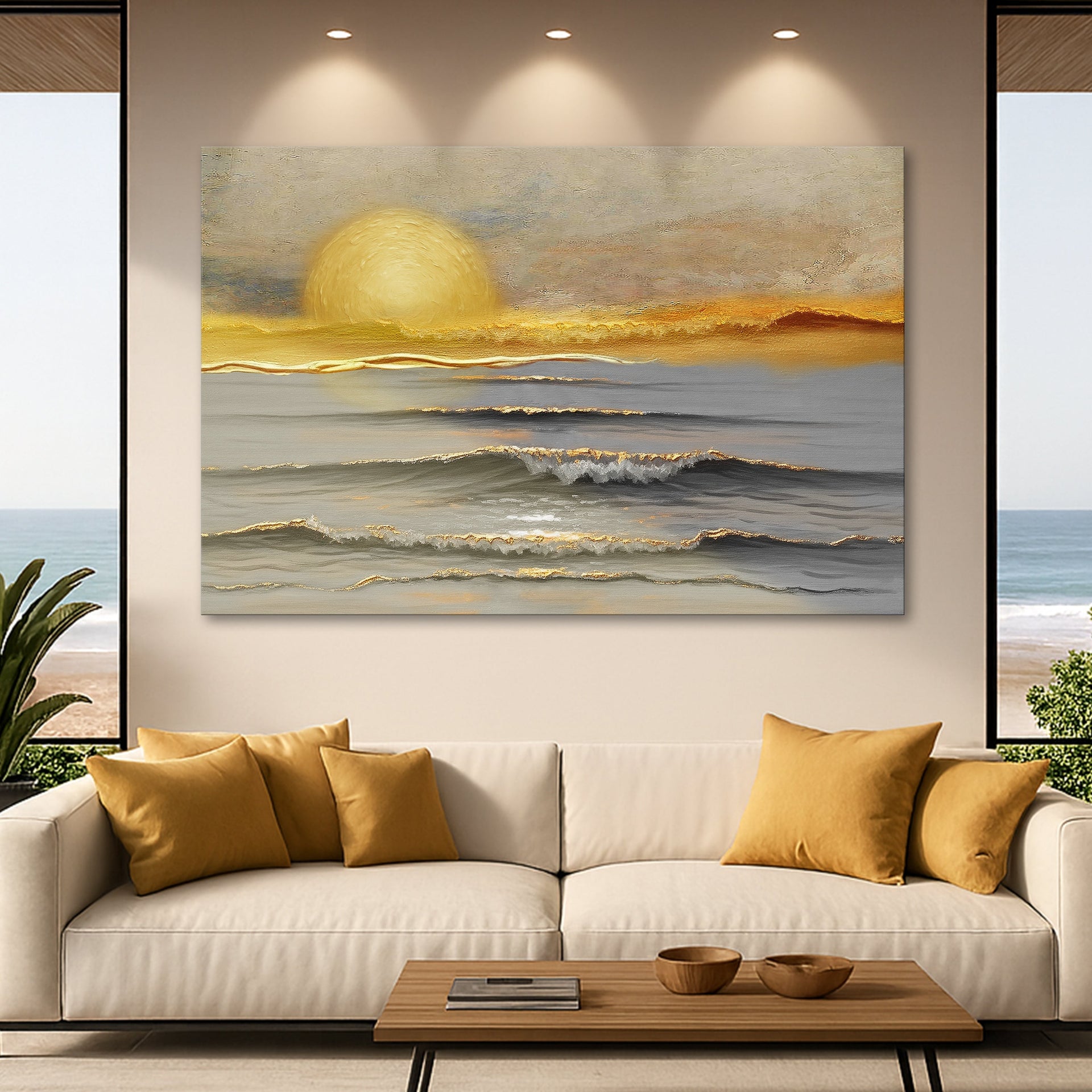 Golden Horizon Calm Wall Art Tailored Canvases