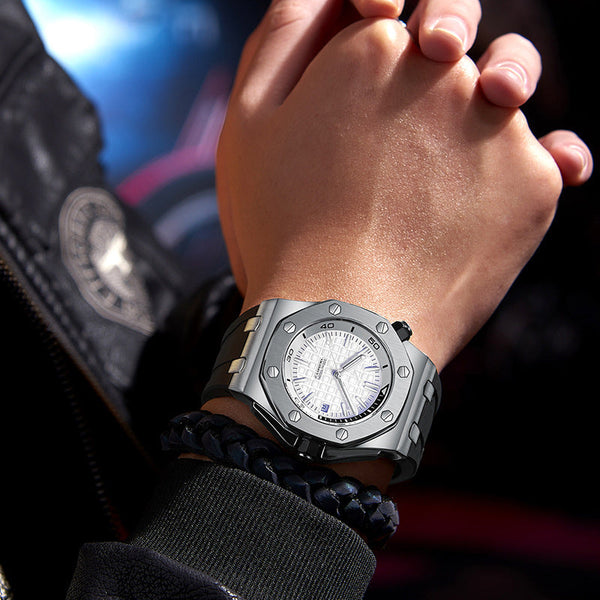 Luxury Stainless Steel Quartz Watch Men Military Watch Causal Fashion Excellent Wristwatch