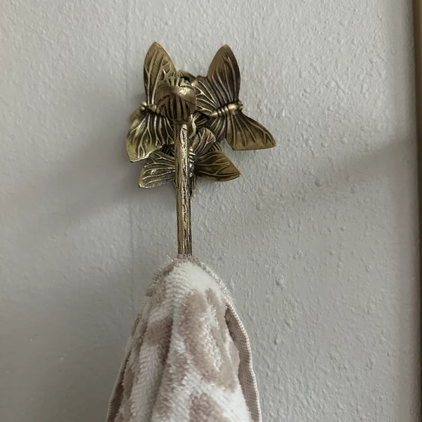 Brass Butterfly Bathroom Set - Antique Brass