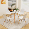 5 Pieces Table Set With Solid Wood Leg For Dining Room-White