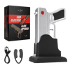 Electric Gun Wine Corkscrew Bottle Opener - Rechargeable Holster Base Cordless Battery - Automatically Open Wines Multifunctional Electronic Cork Puller - Guns Enthusiasts Gift & Vino Lovers (Silver)
