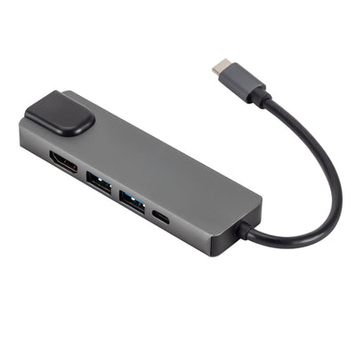 SaharaCase 5-in-1 USB-C Hub with Ethernet – Multiport Adapter with 4K HDMI, 100W PD Charging, and RJ45 – For MacBook & PC