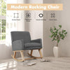 Upholstered Rocking Chair with and Solid Wood Base-Gray - Gray