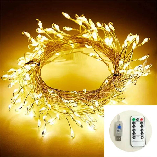 Glow Festive: Copper Wire LED Firecracker String