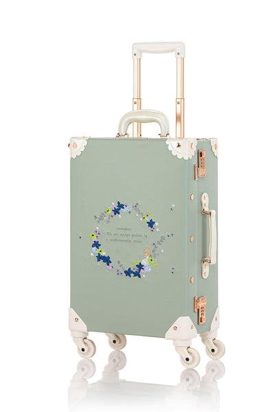 (Outlet) SarahFace Spinner Suitcase - Embroidery Green